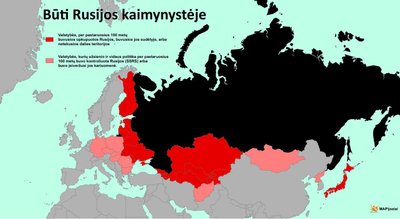 Rosja i okupacja państw sąsiednich. Foto: mapijoziai.lt