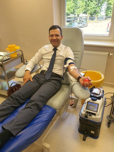 Tadas Kvasilius kasmet dalyvauja Allianz Lietuva su NKC organizuojamoje kraujo donorystės iniciatyvoje