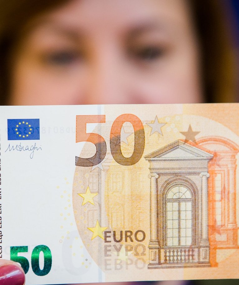 Serijos „Europa“ 50 eurų banknotas, asociatyvi nuotr.