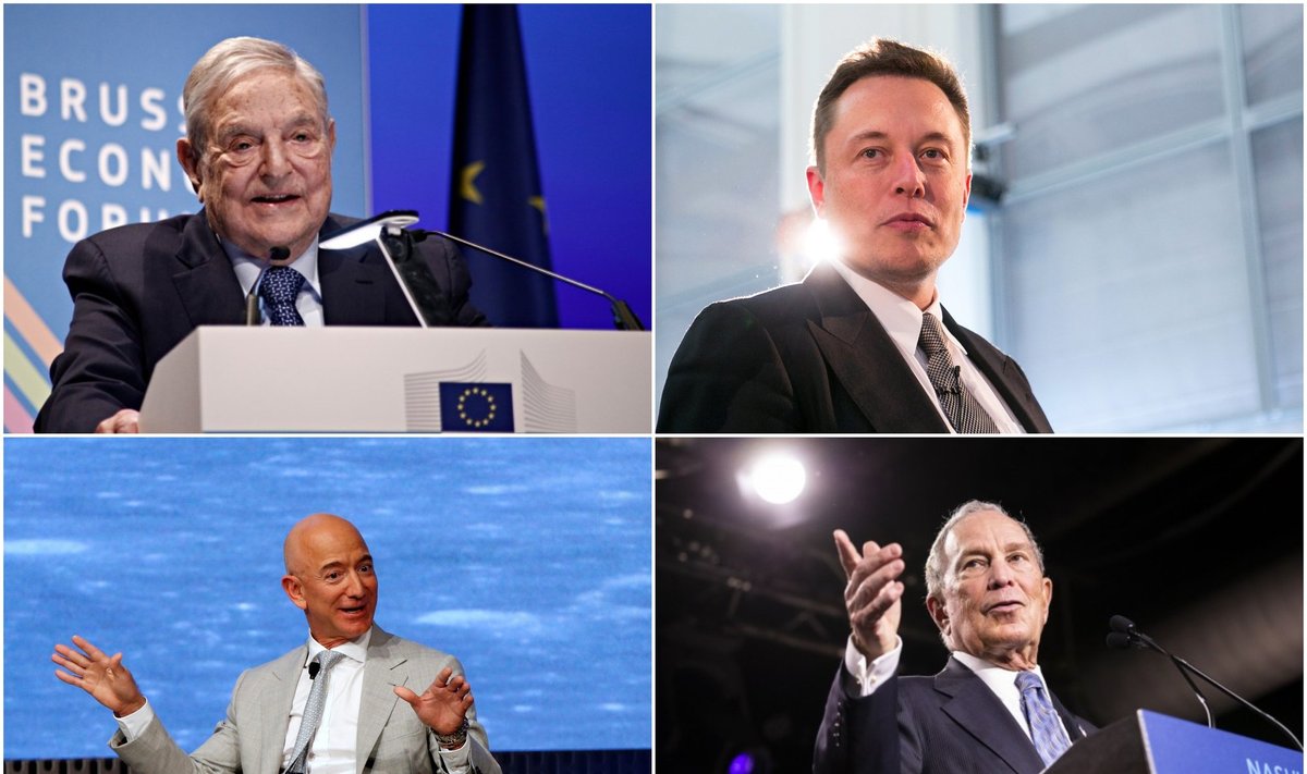 Pasaulio milijardieriai: Soros, Musk, Bezos, Bloomberg