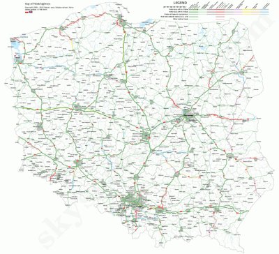 Lenkijos kelių žemėlapis