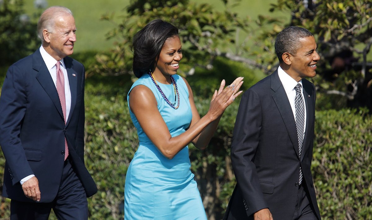JAV pirmoji ponia Michelle Obama, JAV prezidentai B. Obama ir J. Biden atvyksta į susitikimą su JAV olimpine komanda