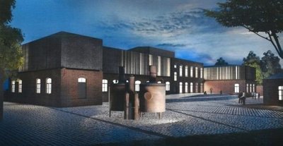 Rekonstruoto Panevėžio konservų fabriko vizualizacija. Projekto architektas Edgaras Neniškis, architektūros studija „Arches“.