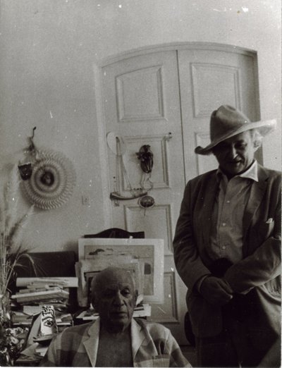 Jacques'as Lipchitzas (dešinėje) ir Pablo Picasso