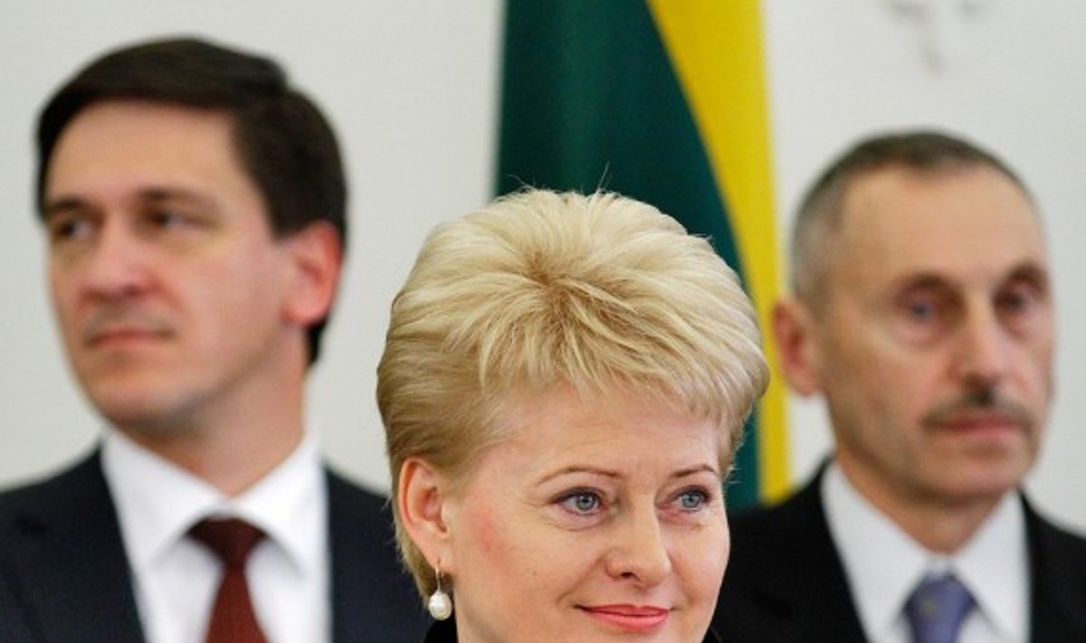 Dalia Grybauskaitė. Fone - Dainius Kreivys, Arvydas Sekmokas