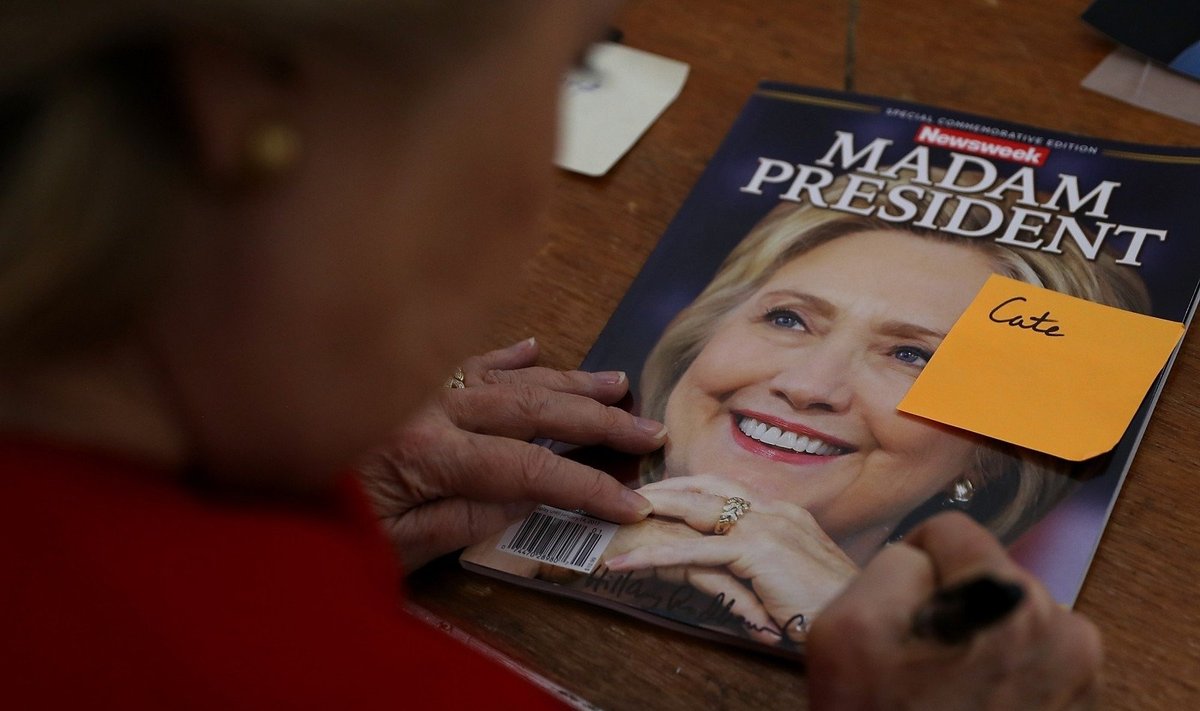 Newsweek numeris, skelbiantis Hillary Clinton pergalę