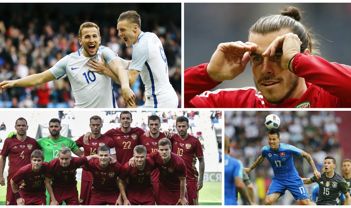 Harry Kane'as ir Jamie Vardy, Garethas Bale'as, Rusijos futbolo rinktinė, Marekas Hamšikas (AFP ir Reuters-Scanpix nuotr.)