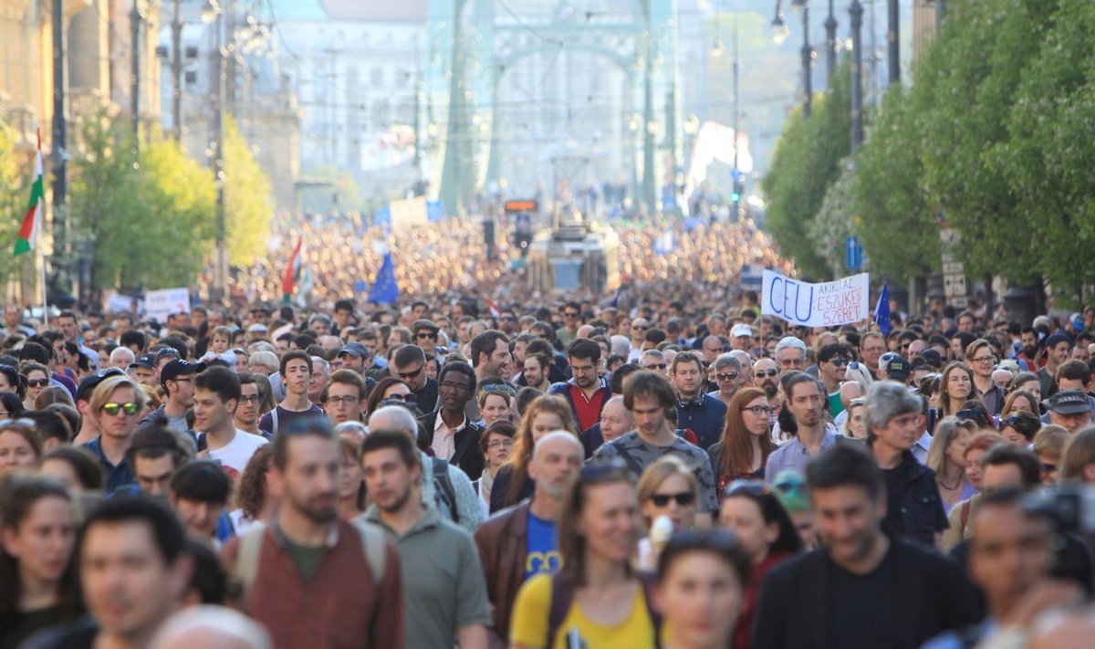 Budapest demonstration in support of the Central European University