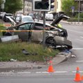 Rytinė avarija Vilniuje: susidūrus automobiliams pranešta apie sužeistuosius