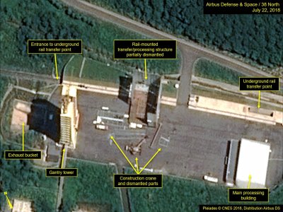 Išardoma Šiurės Korėjos raketų paleidimo aikštelė