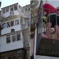 Nufilmavo šuns gelbėjimą iš Ukrainoje apšaudyto pastato: priversti jį palikti namus buvo sunki užduotis