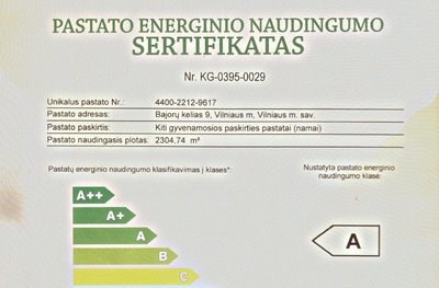 Pastato energinio efektyvumo sertifikatas