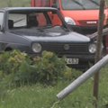 Vilniuje „VW Golf“ nulaužė klevą ir nuvertė apšvietimo stulpą