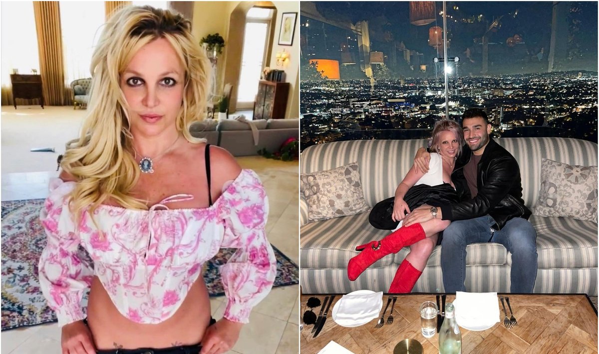 Atlikėja Britney Spears su mylimuoju Samu Asghari