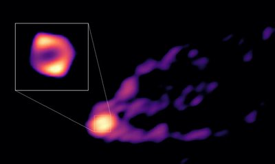 Juodoji skylė M87. R.-S. Lu (SHAO) and E. Ros (MPIfR), S.Dagnello (NRAO/AUI/NSF)