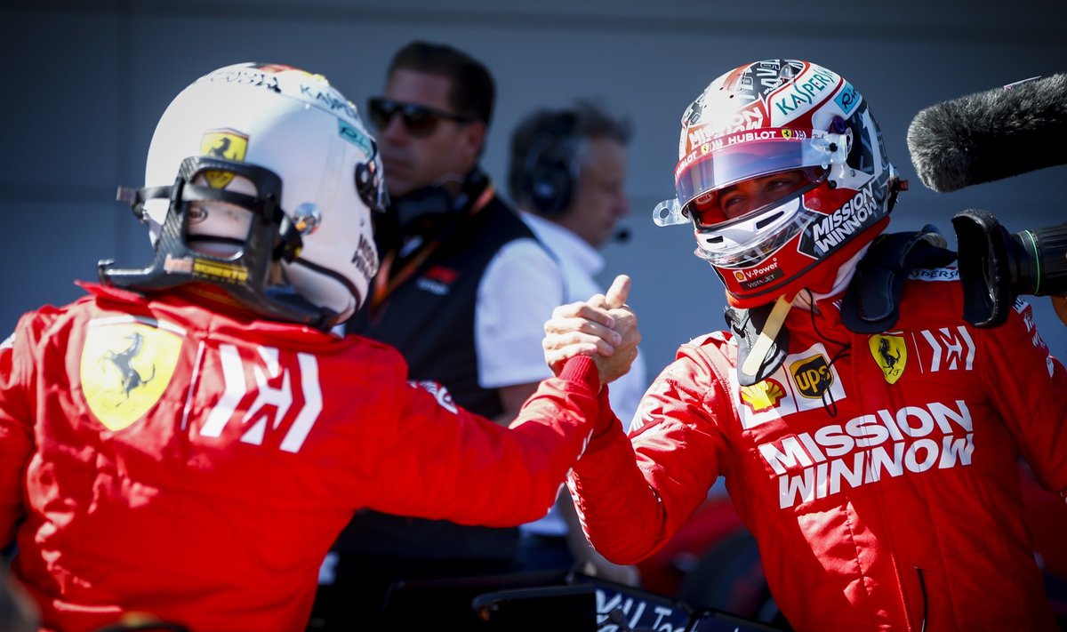 Sebastianas Vettelis ir Charlesas Leclercas