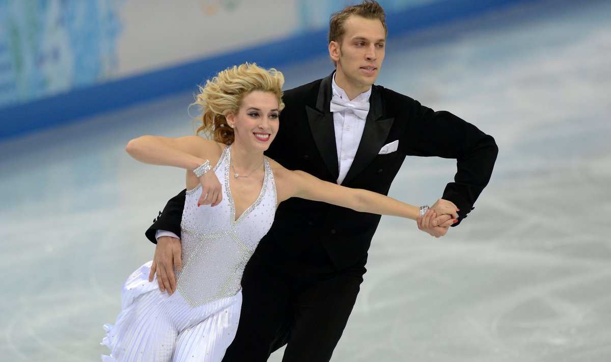 Isabella Tobias with her Lithuanian partner Devidas Stagniūnas in Sochi