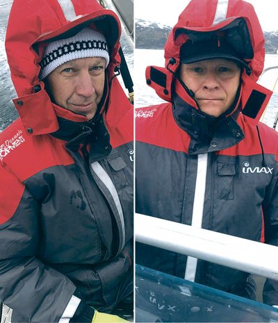 R.Ačas (dešinėje) ir O.Jankauskas žvejyboje Norvegijoje