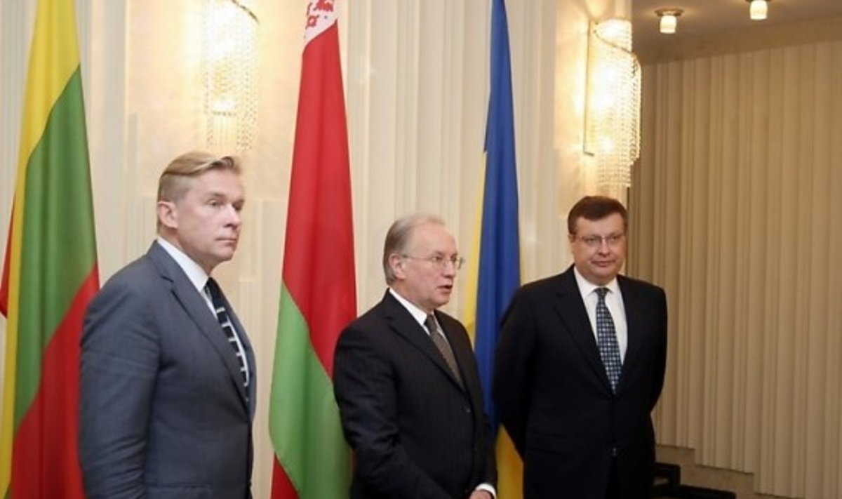 Аудронюс Ажубалис, Сергей Мартынов и Константин Грищенко. Фото с сайта МИД Литвы