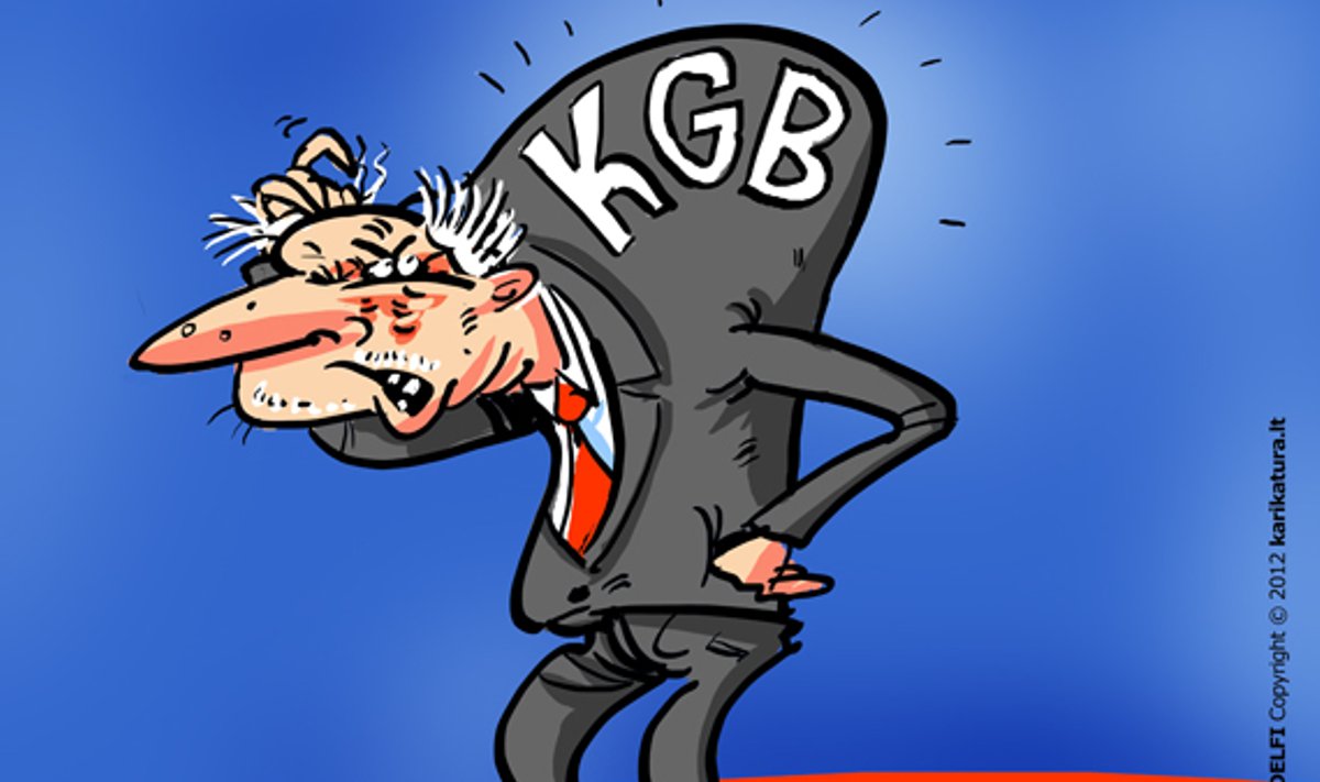 KGB, komunistas, komunistai, karikatūra
