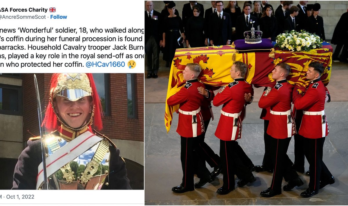 Jackas Burnellis Williamsas, karalienės laidotuvės /Foto: Twitter, Vida press