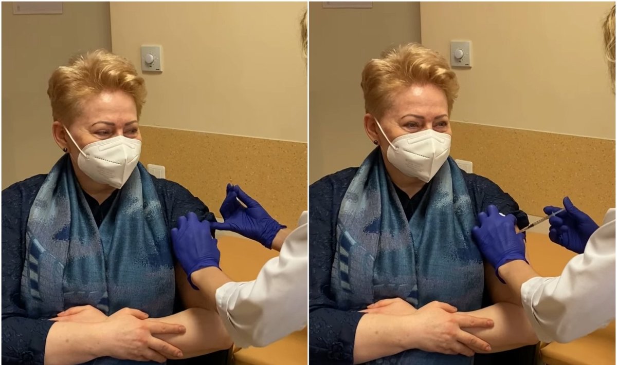 Buvusi Lietuvos vadovė Dalia Grybauskaitė skiepijasi nuo COVID-19