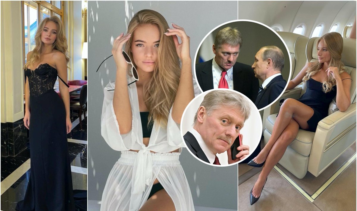 V. Putinas, D. Peskovas ir jo dukra / Foto: Scanpix, Instagram