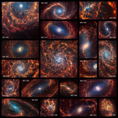 Iki šiol neregėtos raiškos tolimosios galaktikos. NASA, ESA, CSA, STScI, J. Lee (STScI), T. Williams (Oxford), PHANGS Team nuotr.