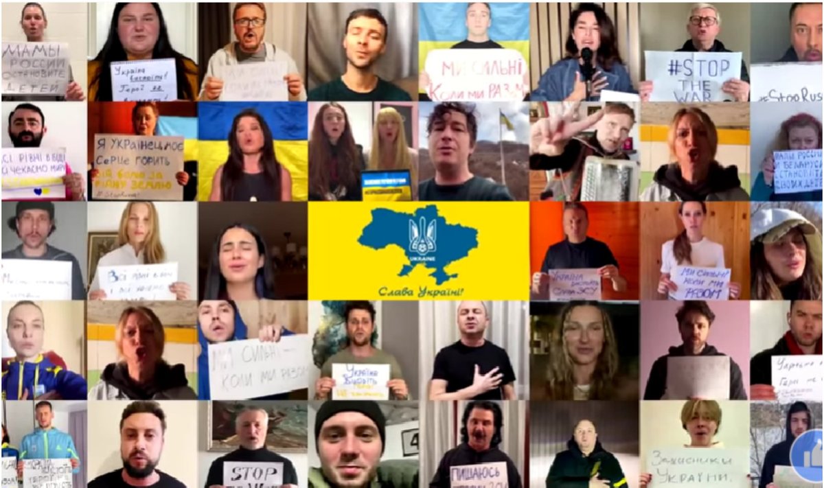 Ukrainos žvaigždės atlieka himną