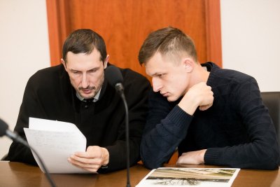 Advokatas Laurynas Pakštaitis ir Olegas Malinovskis
