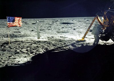 Astronautas Edwin F. Aldrin Mėnulyje
