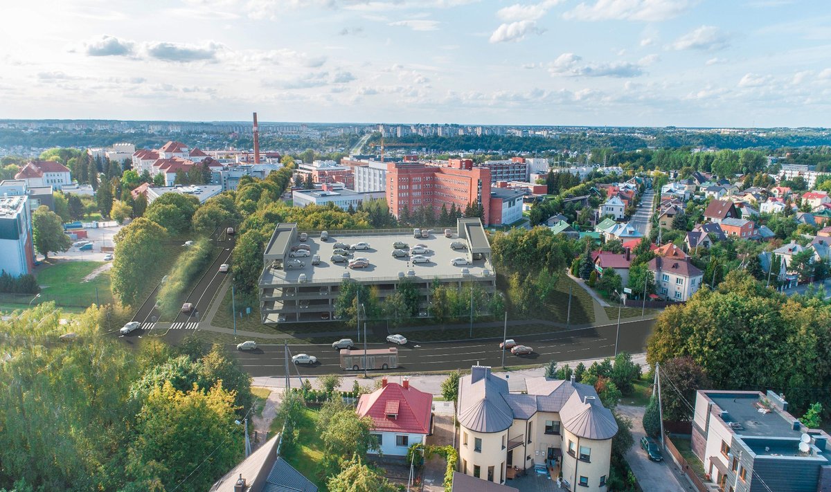 Statomos Kauno klinikų aikštelės vizualizacijos