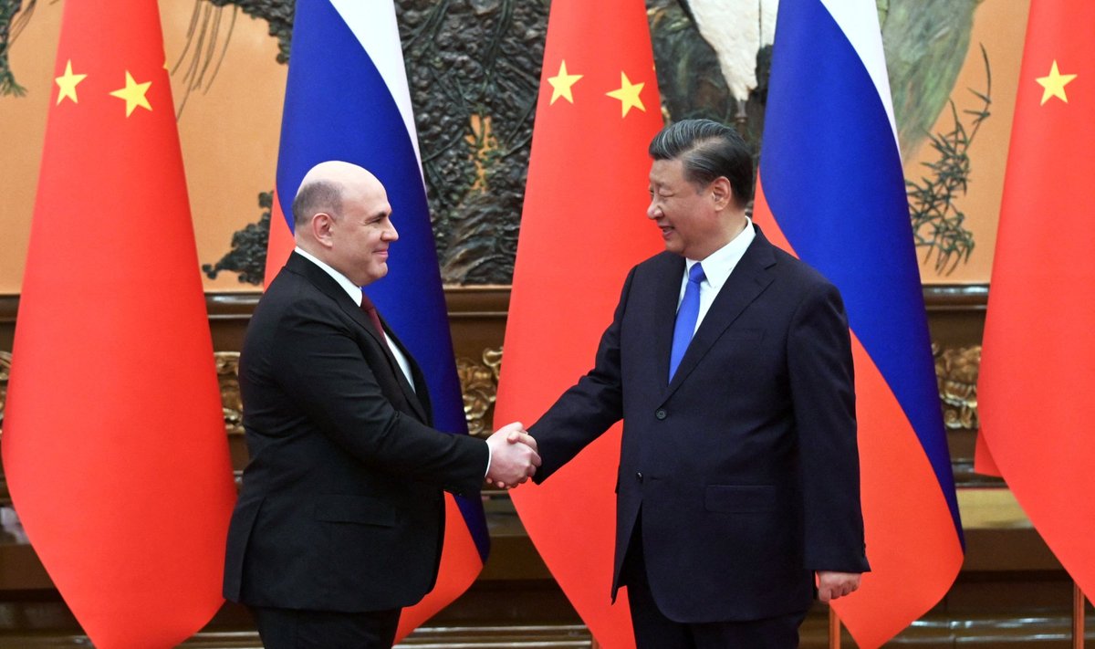 Kinijos prezidentas Xi Jinpingas ir Rusijos ministras pirmininkas Michailas Mišustinas 