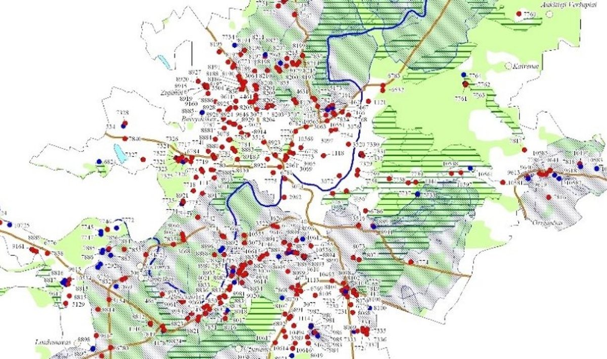 Vilniaus taršos žemėlapis/ Lietuvos geologijos tarnybos nuotr