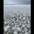Manitobos ežerą padengė ledo rutuliukai