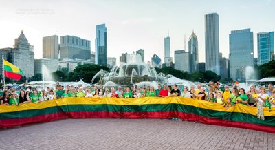  Čikagos lietuviai miesto centre, prie Buckingham fontano 2017 m. Sandros Scedrinos nuotr.