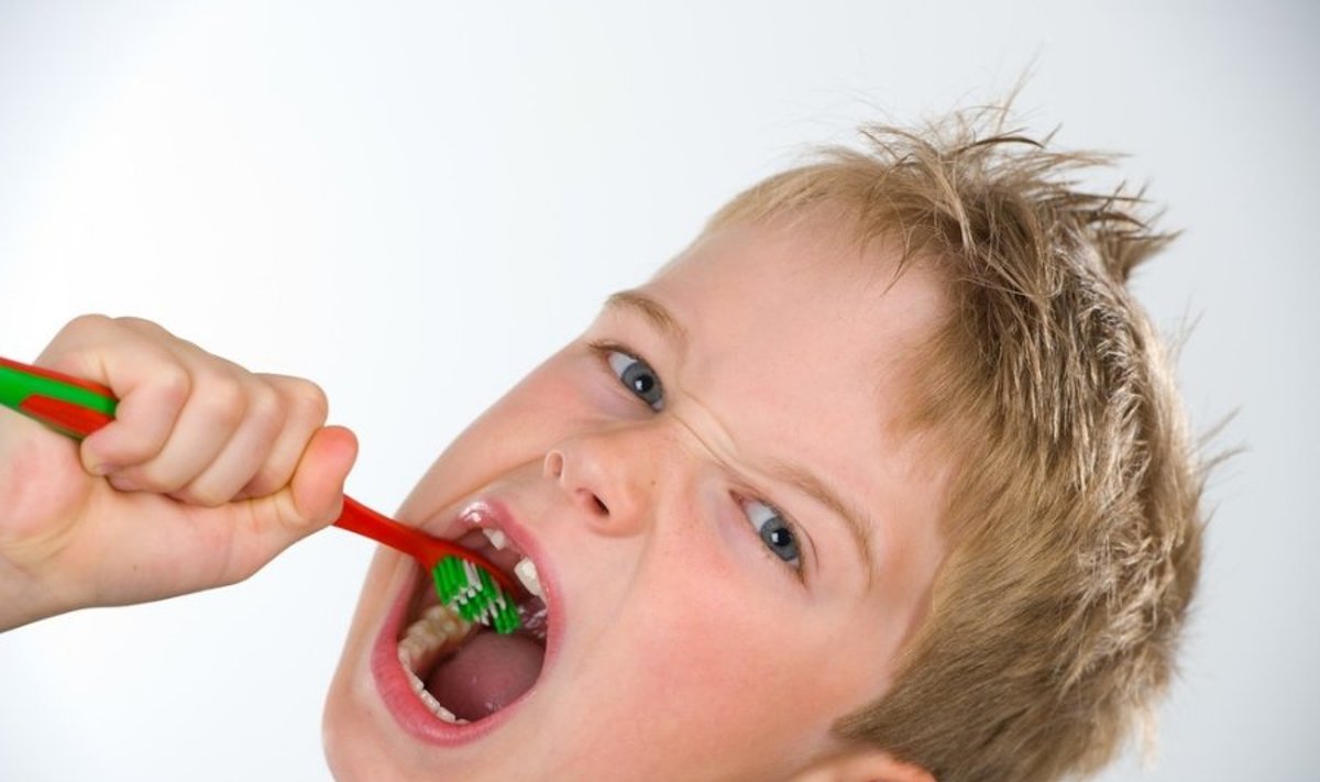 vaikas,berniukas, dantys, kariesas, dantų šepetėlis, dantų pasta