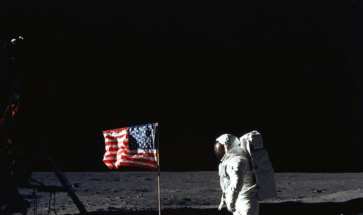 Astronautas Edwin F. Aldrin Mėnulyje