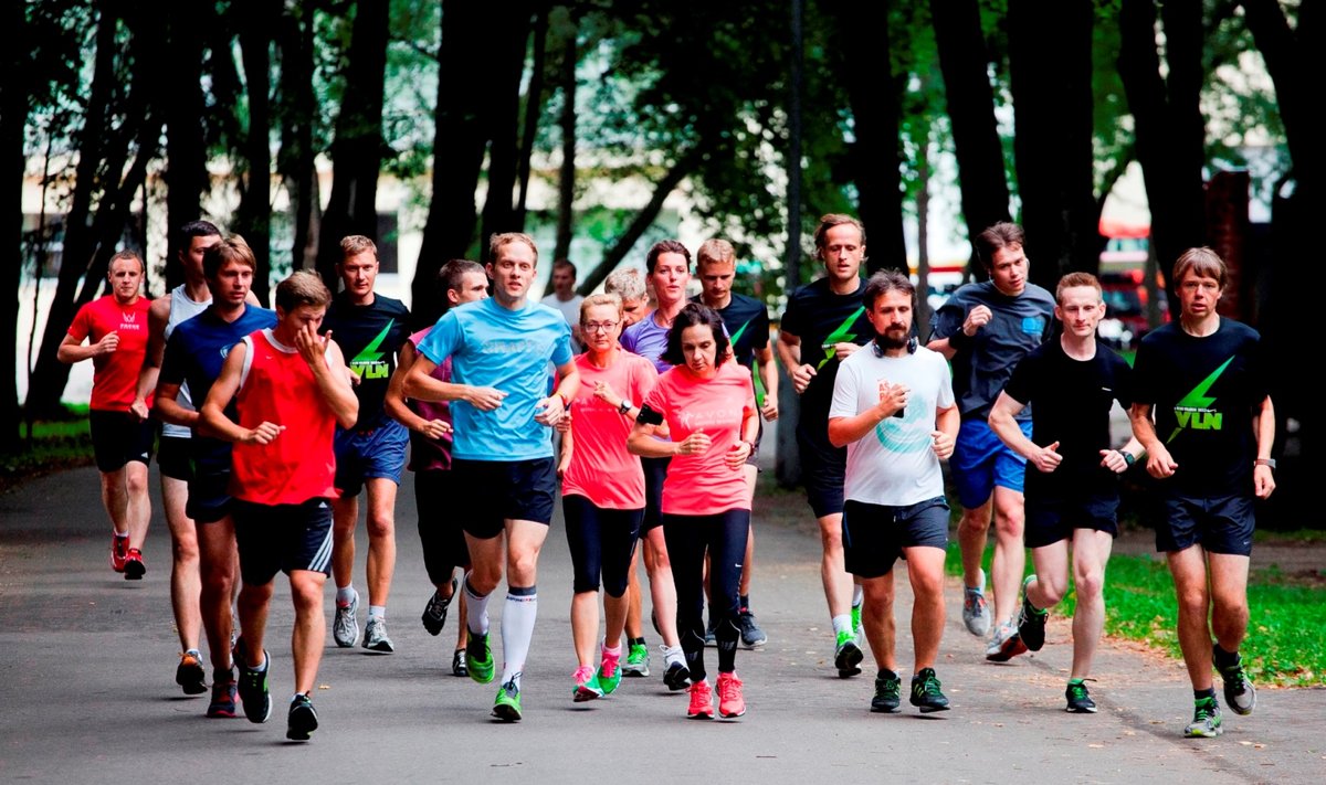 Maratono Vilniuje dalyvių treniruotė