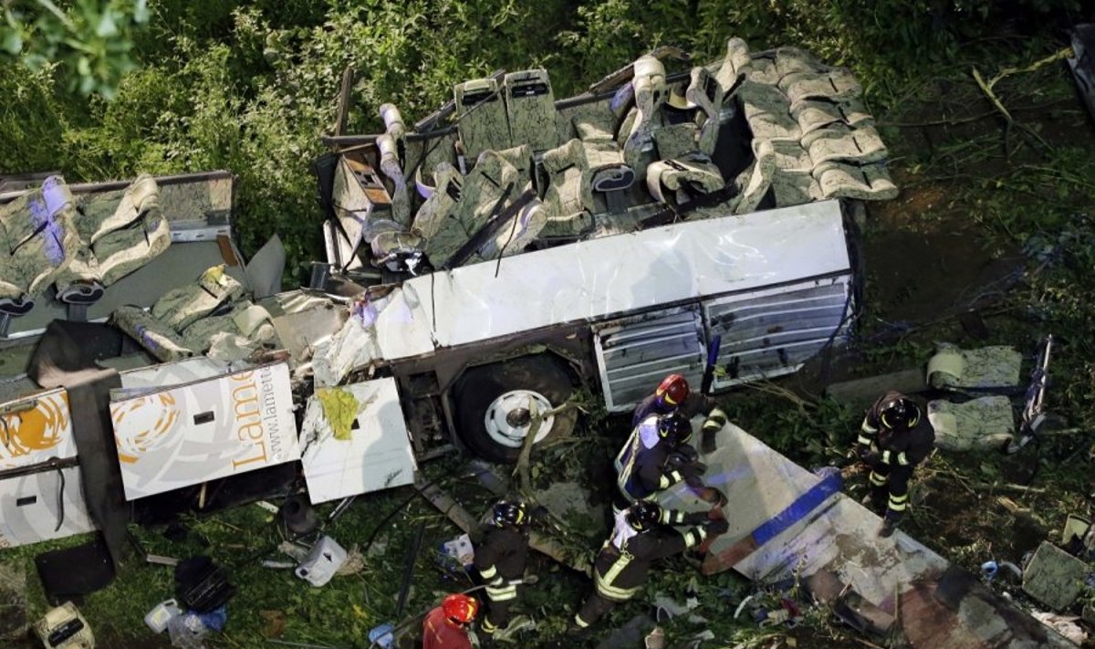 Maldininkų autobuso avarija Italijoje