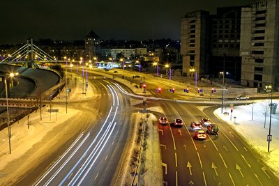 Naktinis Kaunas žiemą