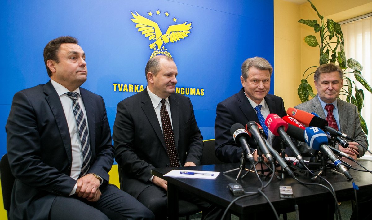 Order and Justice Party leadership: Petras Gražulis, Kęstas Komskis, Rolandas Paksas, Valdas Vasiliauskas