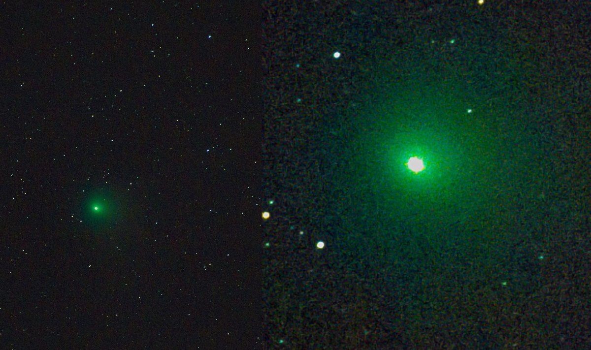 Kometa  C/2022 E3 (ZTF) užfiksuota sausio 30 dieną, Vilniaus rajone. V. Buckaus nuotr.