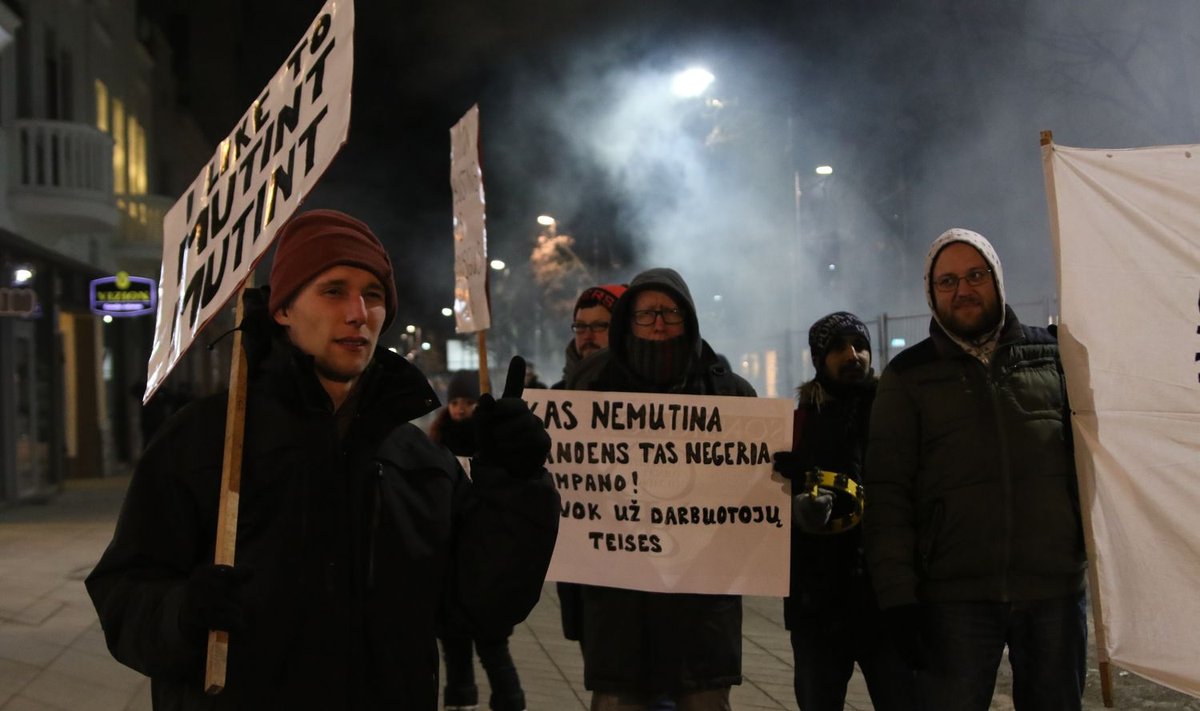 Demonstracija prie Kauno restorano