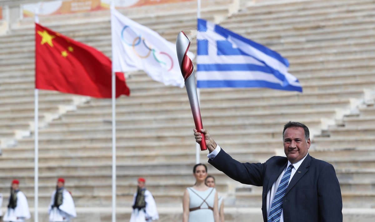 Graikijos olimpinio komiteto pirmininkas Spyros Kapralos