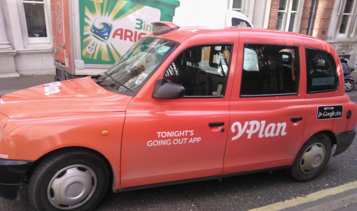"Yplan" reklamų galima išvysti ir ant Londono taksi automobilių 