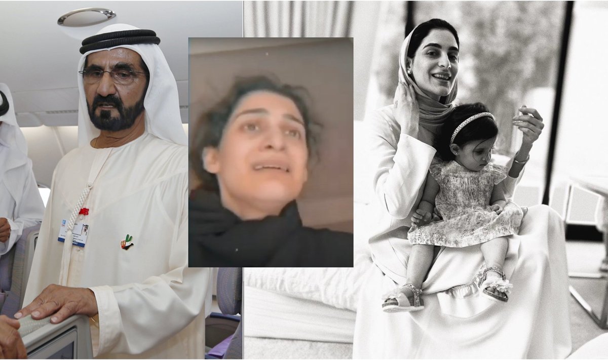 Šeichas Saeed bin Maktoum bin Rashid Al Maktoum, jo žmona Zeynab Javaldi su vaikais /Foto: Scanpix, Instagram