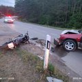 Vilniaus rajone – motociklo ir automobilio avarija, sužeistas motociklininkas