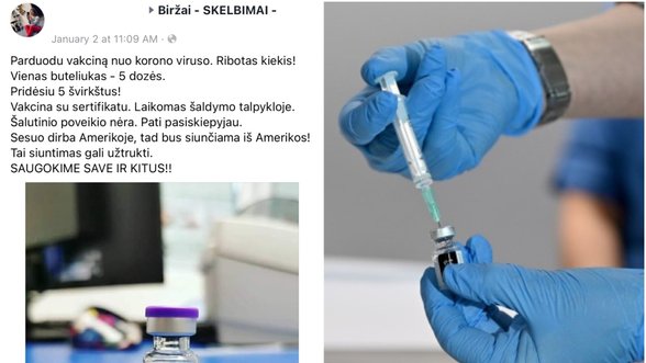 Internete plinta melagingi skelbimai apie parduodamas vakcinas nuo COVID-19: įspėja nepasimauti ant sukčių kabliuko