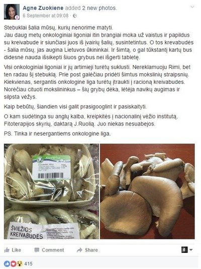 Kontroversiškas įrašas feisbuke